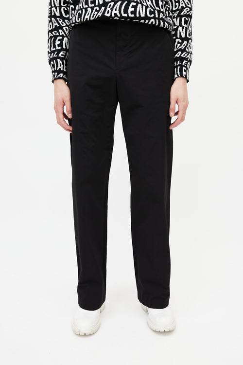 Bottega Veneta Black Nylon Straight Leg Pant