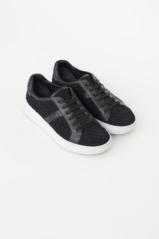 Bottega Veneta Black & White Quilted Platform Sneaker