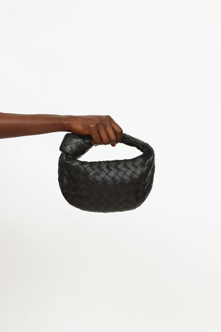 Bottega Veneta Black Mini Intrecciato Jodie Bag