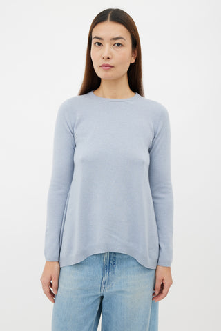 Brunello Cucinelli Blue A-Line Cashmere Sweater