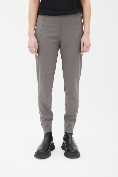 Brunello Cucinelli Dark Grey Panelled Tapered Zip Pant