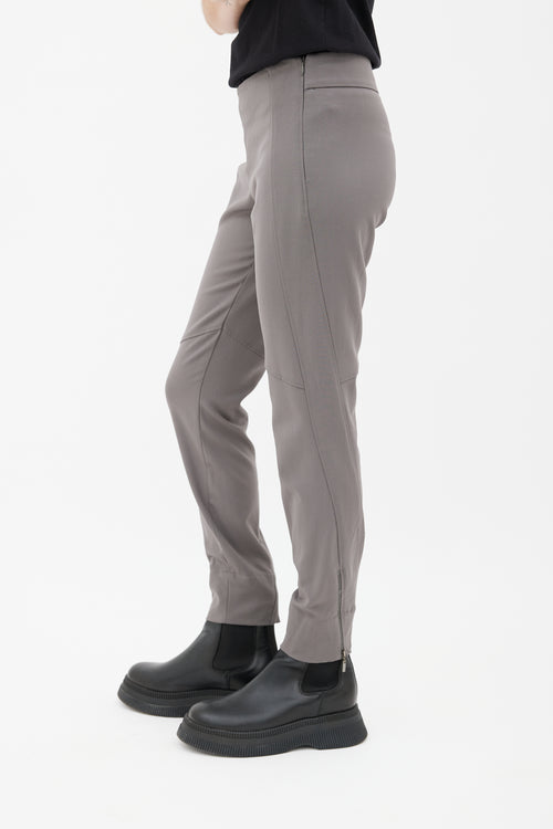 Brunello Cucinelli Dark Grey Panelled Tapered Zip Pant