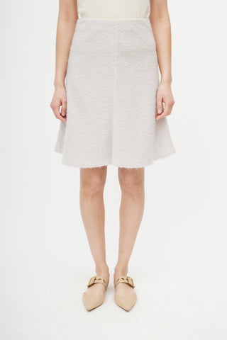 Brunello Cucinelli White Wool Boucle Skirt