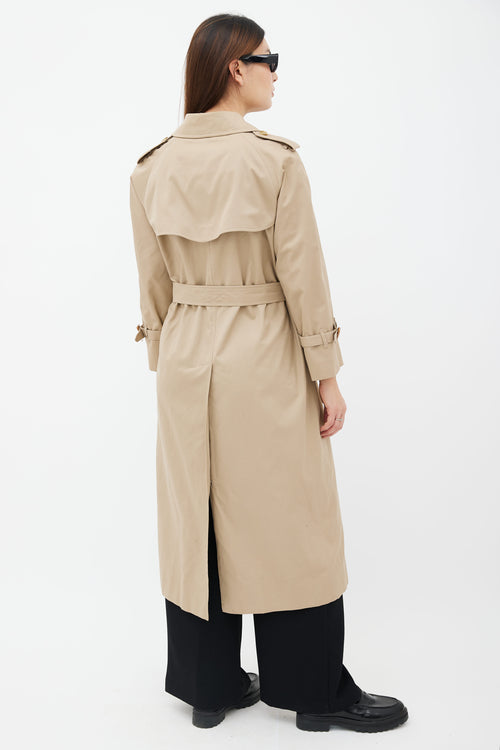 Burberry Beige Khaki Cotton Belted Trench Coat