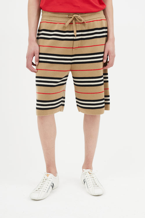 Burberry Beige Nova Stripe Knit Shorts