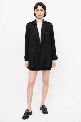 Burberry Black Cropped Trench Coat