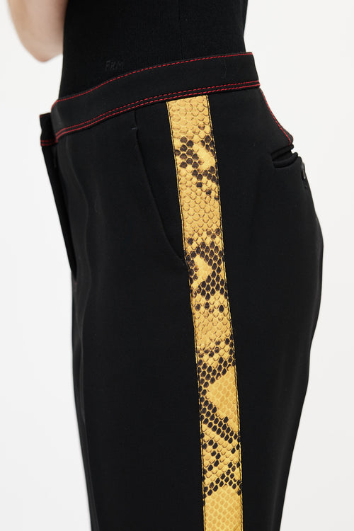 Burberry Black & Yellow Side Stripe Trouser