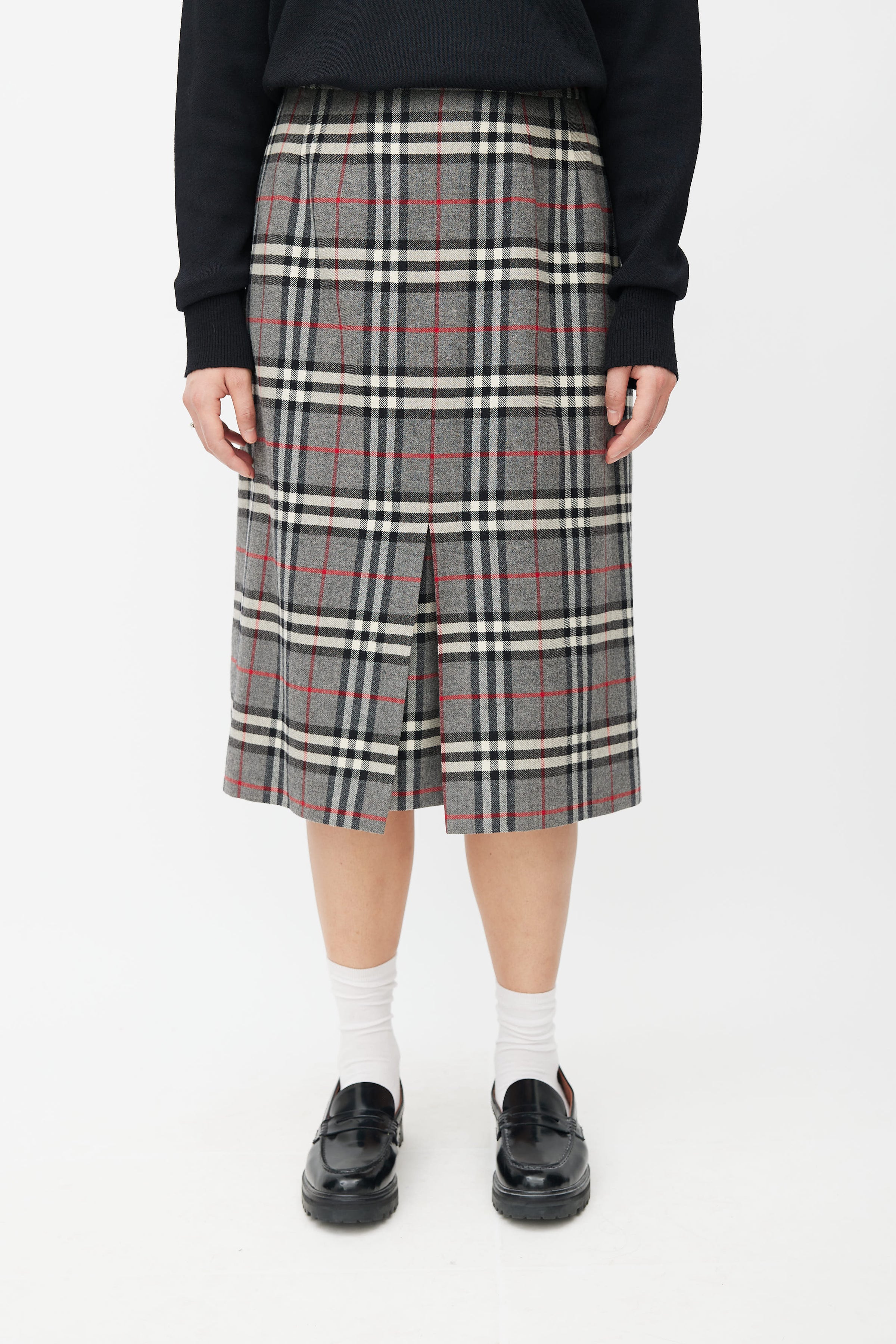 Burberry Blue Label Wool Checker Skirt Second Hand / Selling