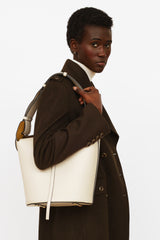 Burberry Limestone Medium Leather Bucket Bag