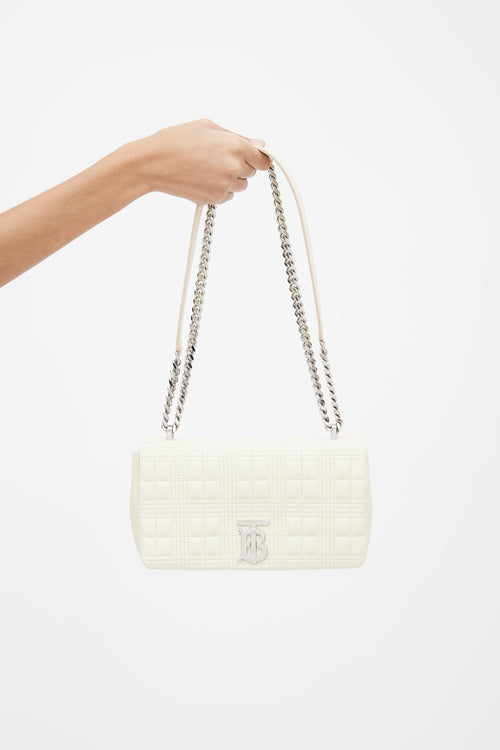 Burberry White Quilted Leather Lola Bag