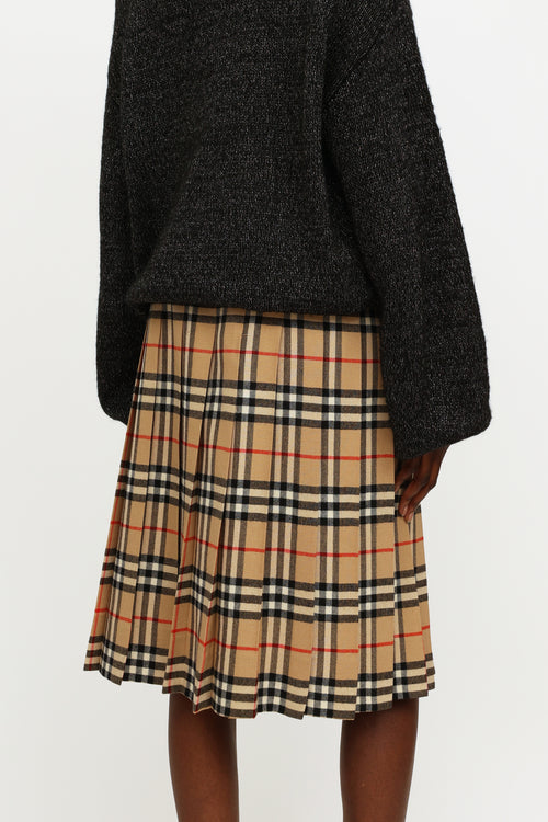 Burberry House Check Vintage Midi Skirt