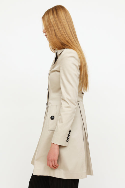 Burberry Taupe Cotton Trench Coat