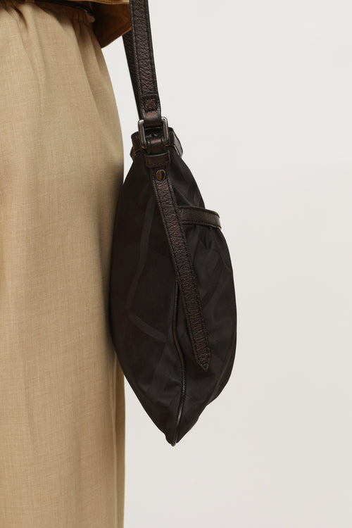 Burberry Black Check Nylon Crossbody Bag