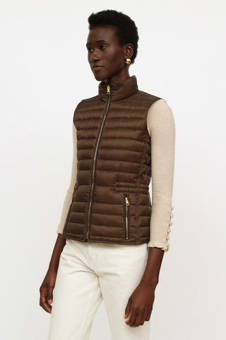 Burberry Green Quilted Puffer Vest