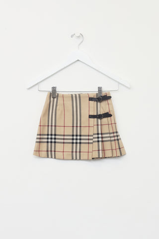Burberry Kids House Check Pleated Skirt