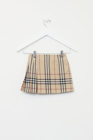 Burberry Kids House Check Pleated Skirt