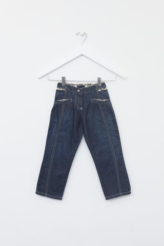 Burberry Kids Ruffle Trim Denim Jeans