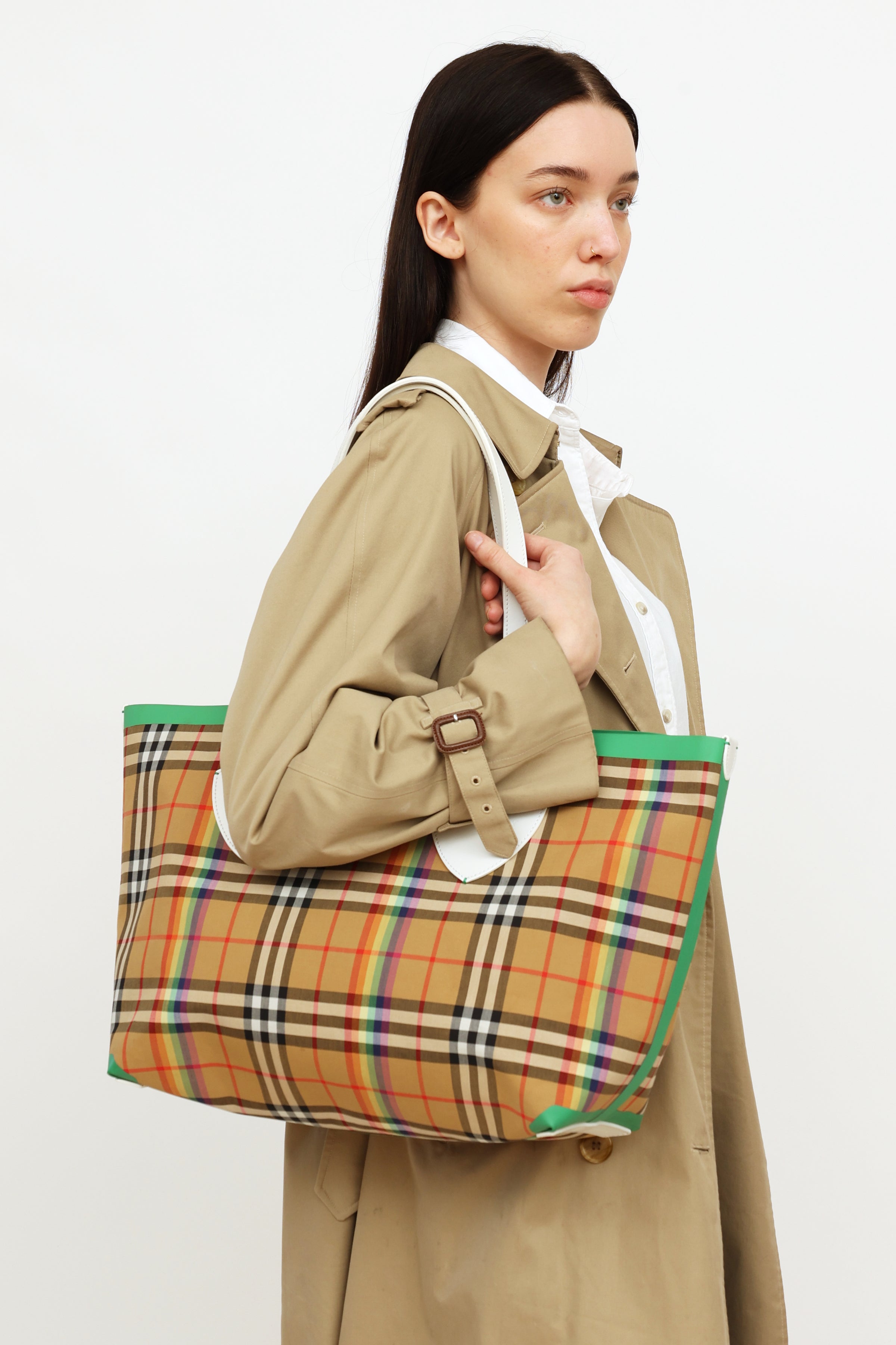 Burberry // Rainbow Check Reversible Tote Bag – VSP Consignment