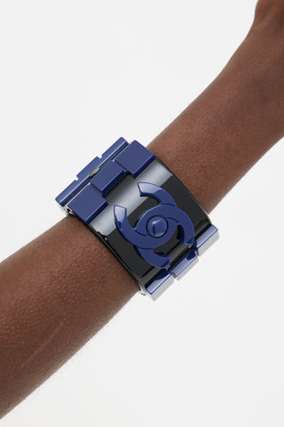 Chanel 2013 Black & Navy Brick Lego  Bracelet