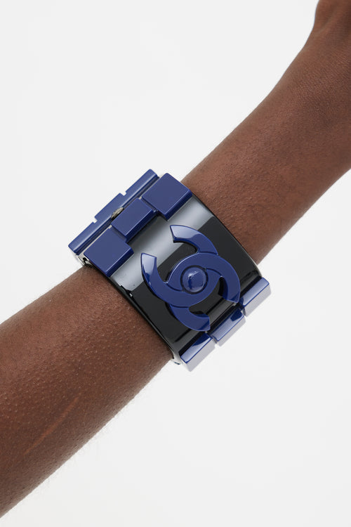 Chanel 2013 Black & Navy Brick Lego  Bracelet