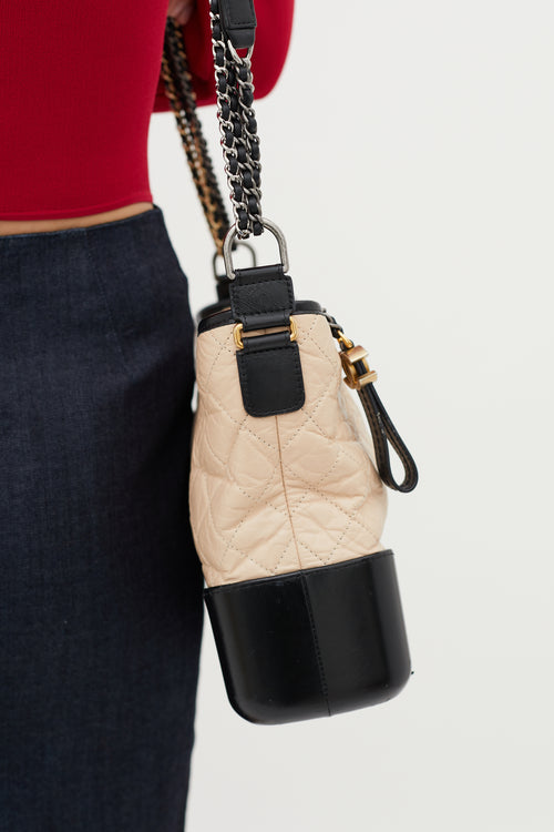 Chanel Beige & Black Gabrielle Medium Shoulder Bag