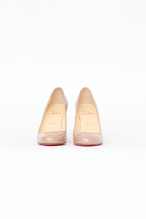 Christian Louboutin Beige Patent Leather Pump