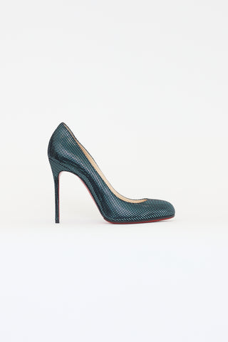 Christian Louboutin Turquoise Suede Fifi 120 Pumps