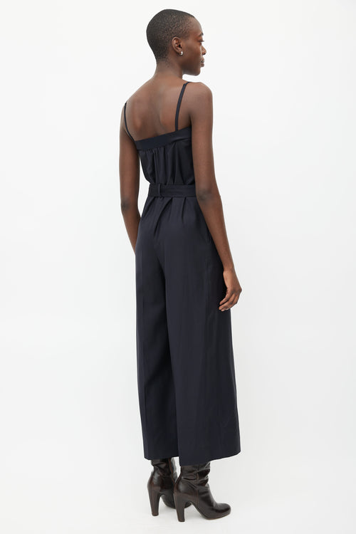 COS Navy Square Neck Belted Jumpsuit