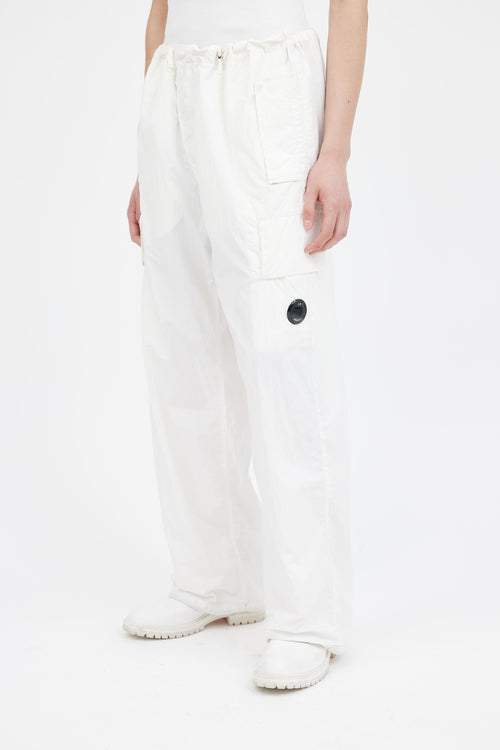 C.P. Company White Flatt Nylon Oversized Pant