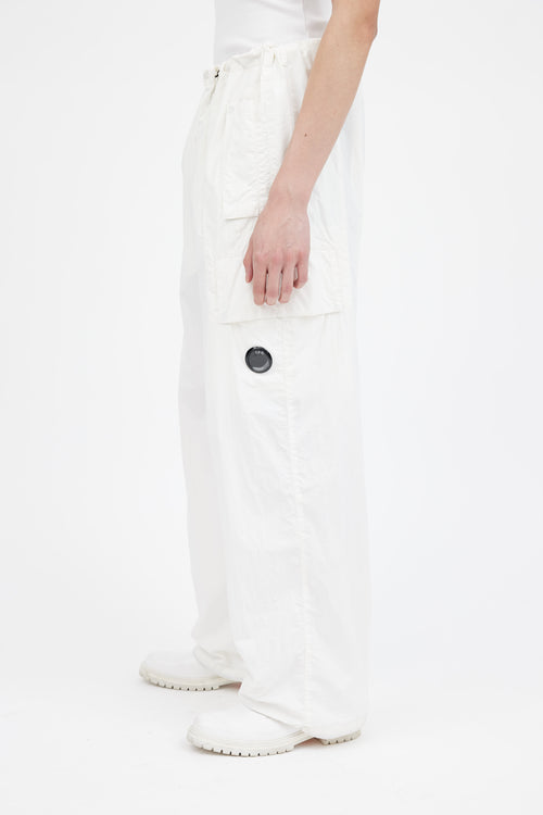 C.P. Company White Flatt Nylon Oversized Pant