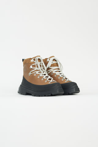 Canada Goose Brown Leather Journey Lace Up Boot
