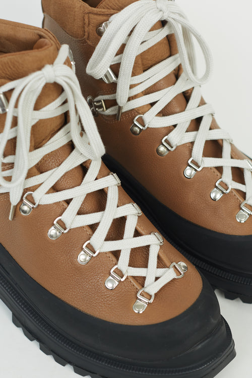 Canada Goose Brown Leather Journey Lace Up Boot