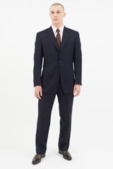 Canali // Navy Wool Check Two Piece Suit – VSP Consignment