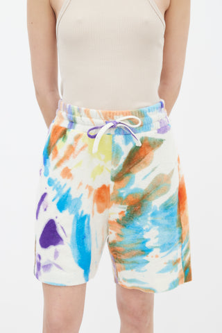 Canessa Multicolor Tie-Dye Cashmere Short