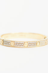 Cartier 18K Yellow Gold Love Pavé Diamond Bracelet