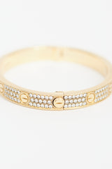 Cartier 18K Yellow Gold Love Pavé Diamond Bracelet