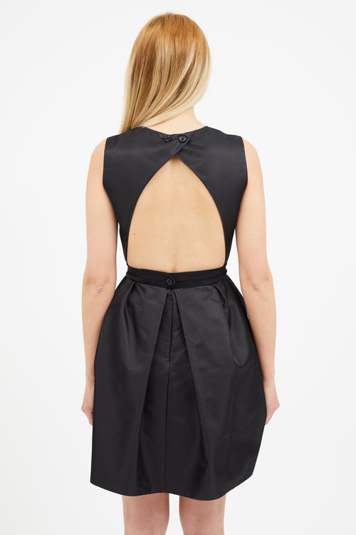 Carven Black Backless Mini Dress