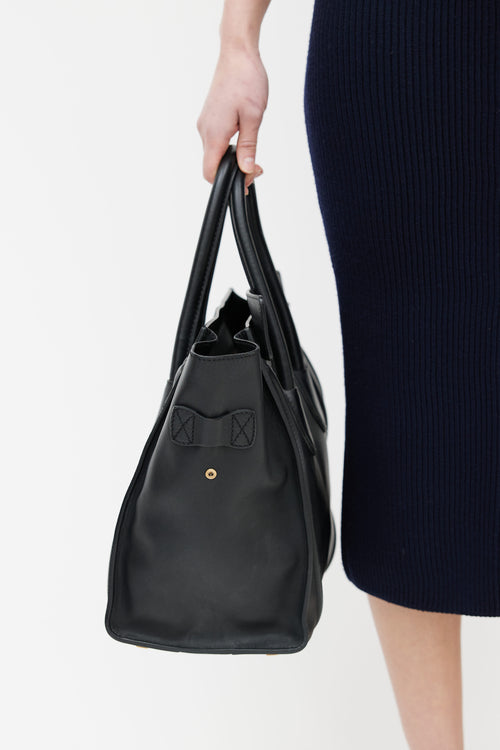 Celine Black Leather Micro Luggage Shoulder Bag