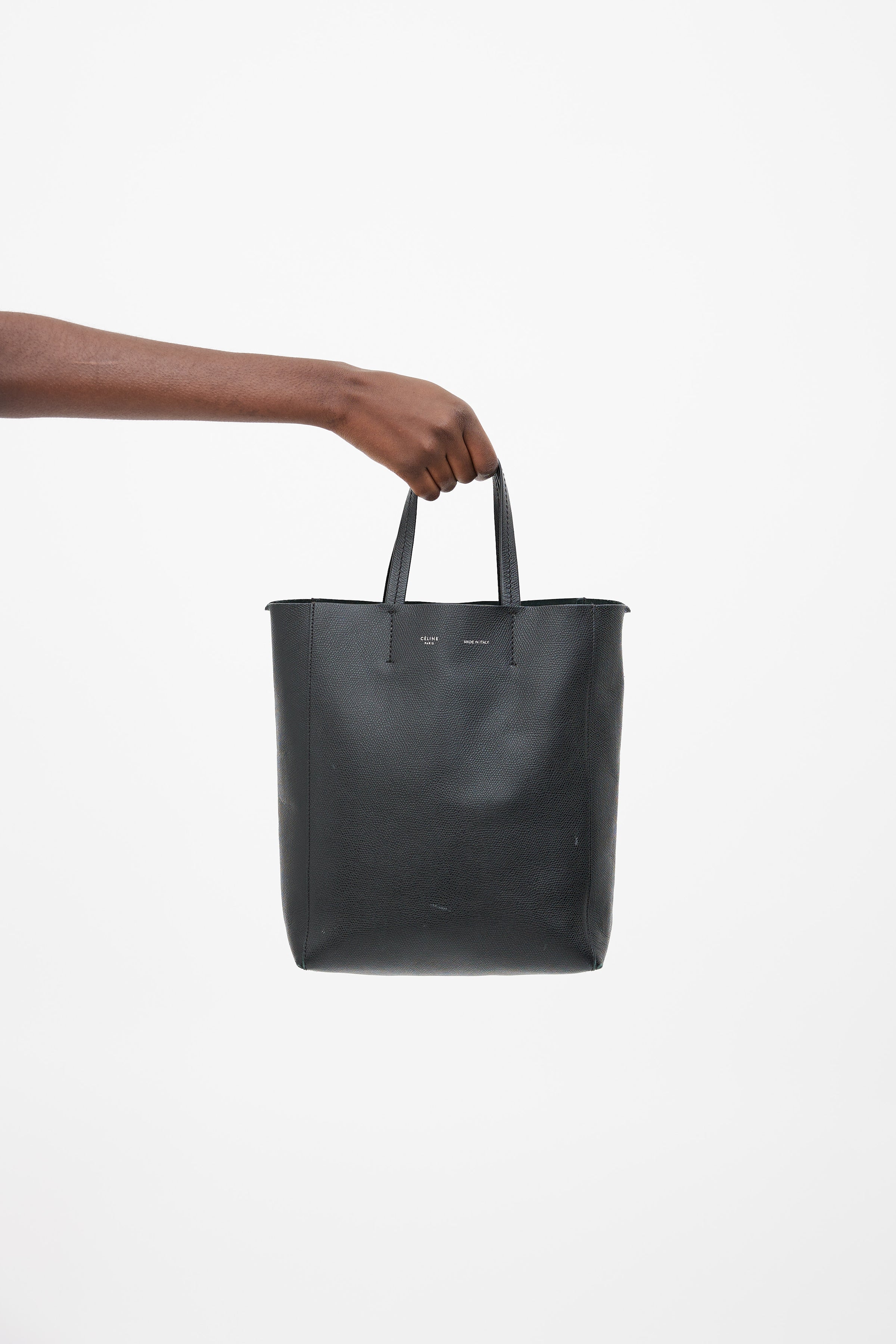 Celine // Black Leather Vertical Cabas Tote Bag – VSP Consignment