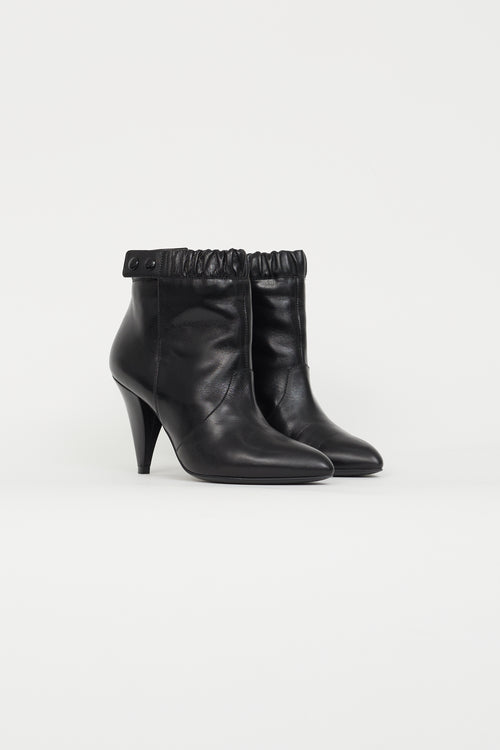 Celine Black Leather Ankle Boot