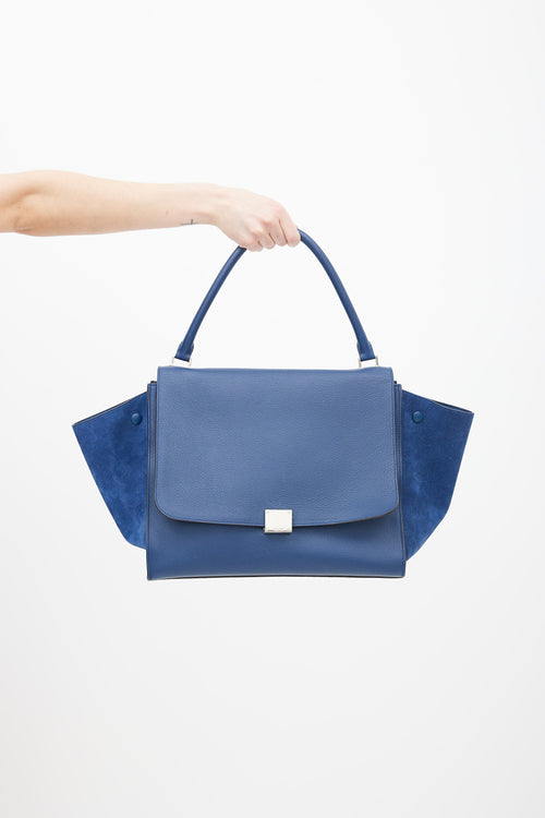 Celine Blue Leather Trapeze Shoulder Bag