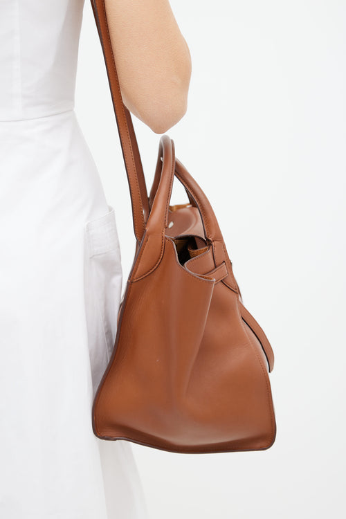 Celine Brown Leather Big Bag Tote