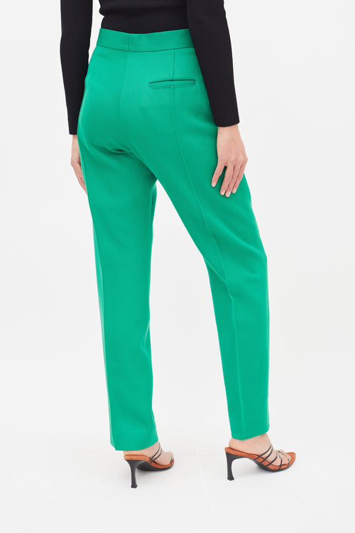 Celine Fall 2016 Green Wool Straight Leg Trouser