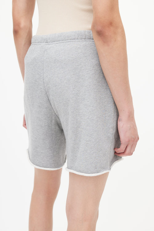 Homme Grey Embroidered Logo Drawstring Shorts