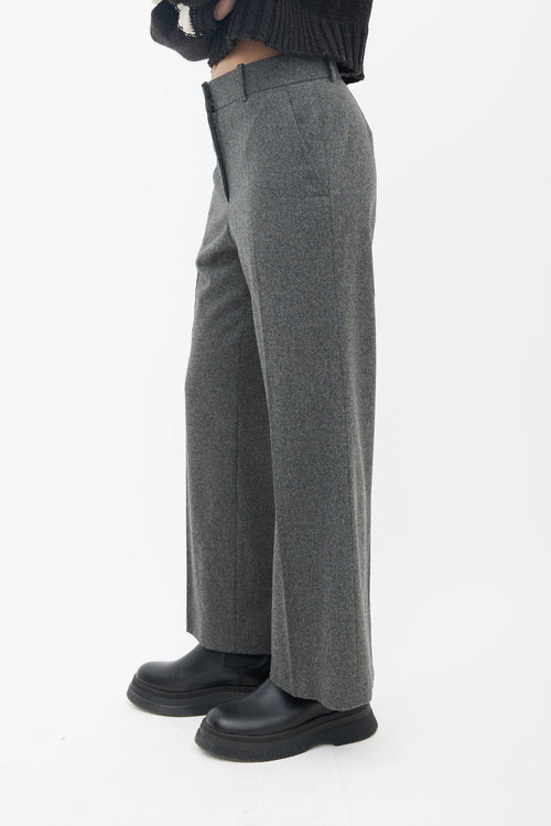 Celine Grey Wool Straight Leg Trouser