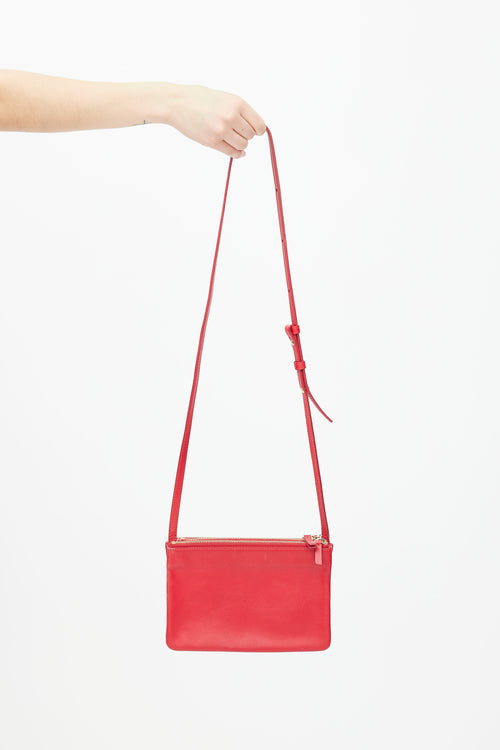 Celine Red Leather Trio Bag
