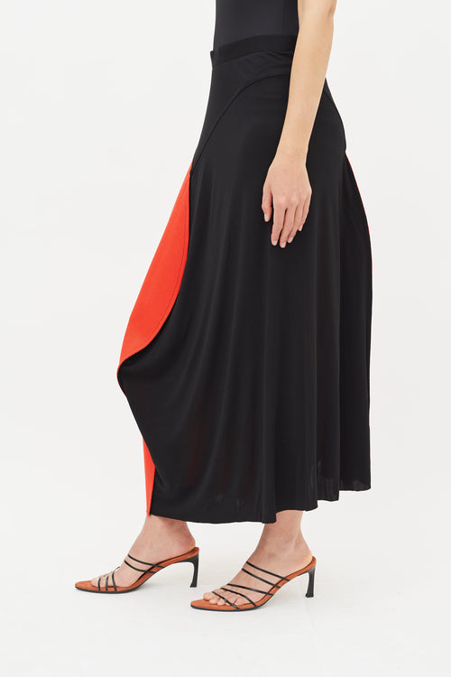 Celine Spring 2017 Black & Red Maxi Skirt