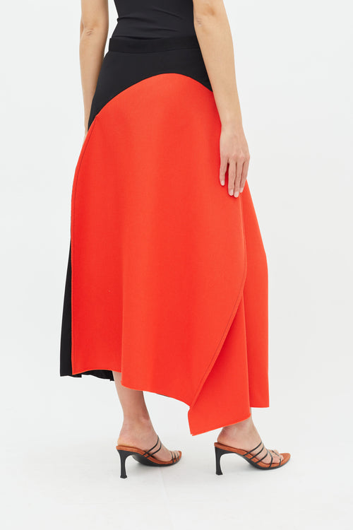 Celine Spring 2017 Black & Red Maxi Skirt