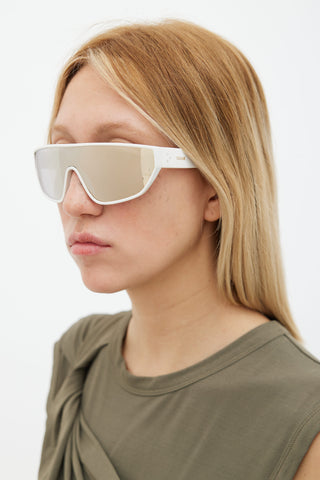 Celine White Mirror Shield CL401951 Sunglasses