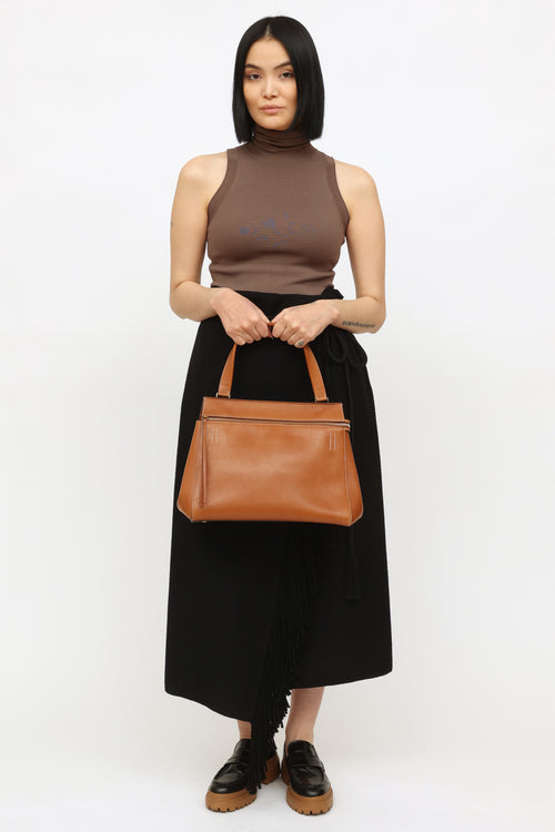 Celine Tan Leather Large Edge Bag